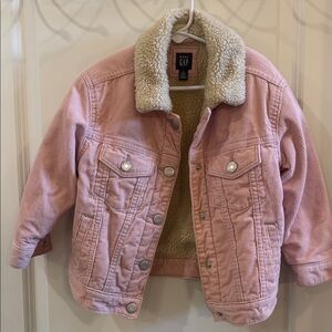 Baby Gap Trucker Corduroy Sherpa Lines Jacket Size 3